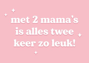 Trendy roze moederdagkaart voor een gay koppel