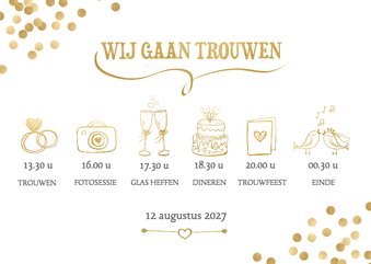 Trouwkaart feestelijk en gezellig