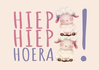 Tweeling verjaardagskaart met schaapjes
