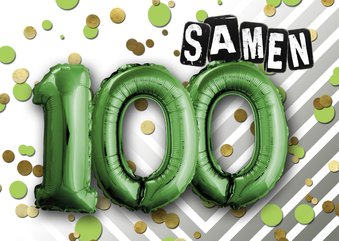 Uitnodiging ballon  samen 100 - SG