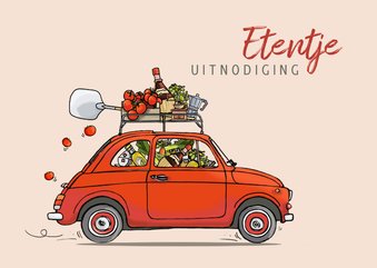 Uitnodiging eten Fiat500