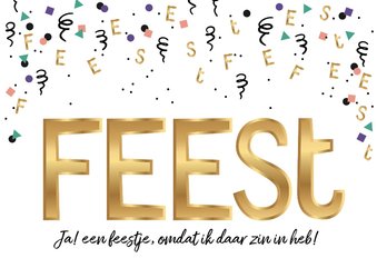 Uitnodiging feest in goud