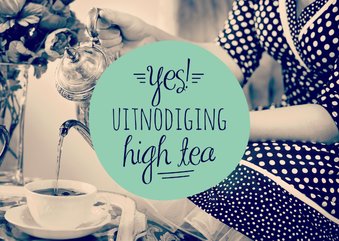 Uitnodiging high tea retro