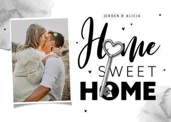Uitnodiging housewarming verhuiskaart sleutel foto