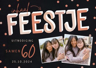 Uitnodiging inhaalfeestje samen jarig