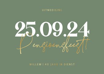 Uitnodiging jubileum 40 jaar in dienst grote datum