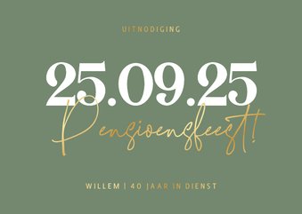 Uitnodiging jubileum 40 jaar in dienst grote datum