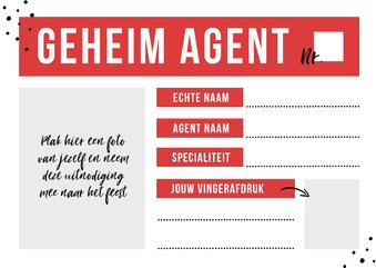 Uitnodiging kinderfeestje geheim agent spy mission