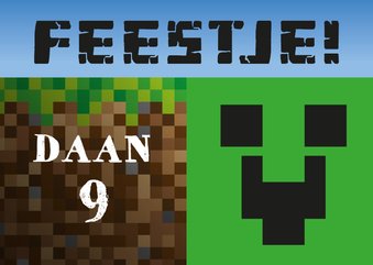 Uitnodiging kinderfeestje Minecraft