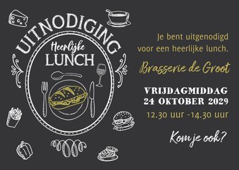 Uitnodiging lunch krijtbord 