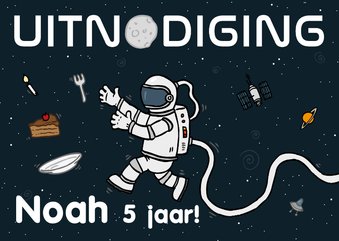 Uitnodiging Ruimte feest astronaut