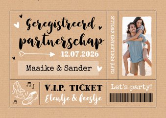 Uitnodiging ticket geregistreerd partnerschap kraftlook
