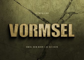 Uitnodiging vormsel stoer filmposter donkergroen
