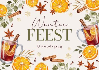 Uitnodiging winter tuinfeest glühwein feestje stijlvol