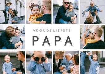 Vaderdag fotocollage kaart met 10 eigen foto's en tekst