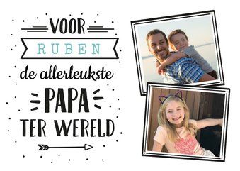 Vaderdag hippe handlettering kaart met naam en eigen foto's