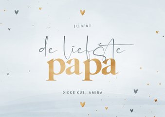 Vaderdagkaart liefste papa lichtblauw met hartjes