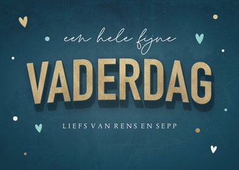 Vaderdagkaart met hartjes namen en stippen