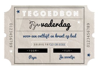 Vaderdagkaart vintage tegoedbon en typografie sterren