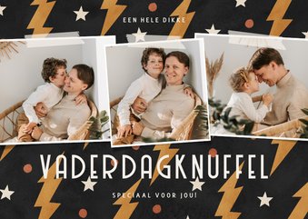 Vaderdagknuffel fotocollage met bliksem en sterren