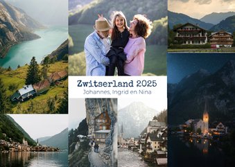 Vakantie collagekaart met eigen foto's