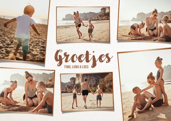 Vakantie fotocollage met 6 eigen foto's 