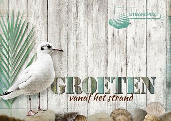 Vakantiekaart groeten vanaf het strand