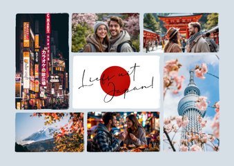 Vakantiekaart liefs uit Japan fotokaart vlag