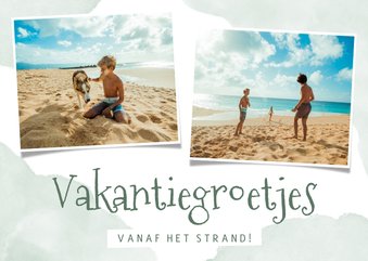 Vakantiekaart vakantiegroetjes met waterverf en foto's