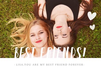 Valentijn vriendschaps kaart met foto - best friends