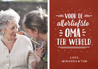 Valentijnskaart met foto voor de liefste oma ter wereld