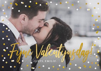 Valentijnskaart met grote foto en tekst fijne valentijnsdag