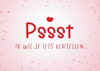 Valentijnskaart met hippe beetje verliefd tekst en confetti