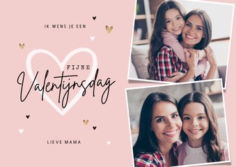 Valentijnskaart persoonlijk foto's hartjes mama oma