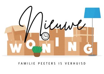 Verhuiskaart nieuwe woning verhuisdozen spullen