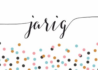 Verjaardag confetti kalligrafie