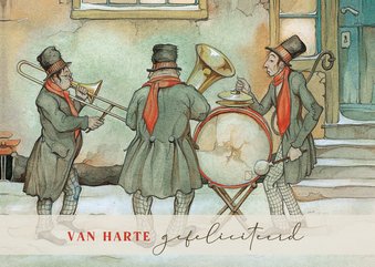 Verjaardagskaart Anton Pieck fanfare