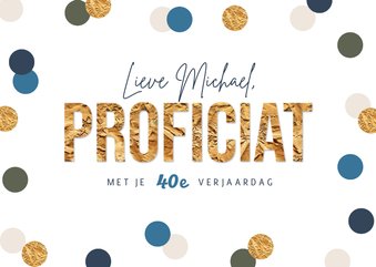 Verjaardagskaart confetti feest goud stijlvol