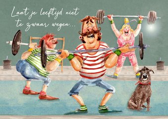 Verjaardagskaart in de gym