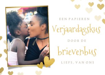 Verjaardagskaart - kus brievenbus met foto