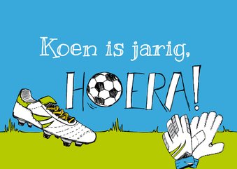 Verjaardagskaart voetbalschoen