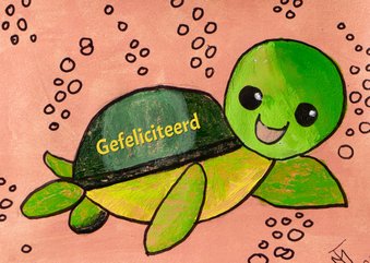 Verjaardagskaarten schildpad