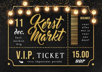 VIP ticket kerstmarkt goud lampjes