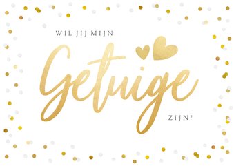 Vrolijke confetti kaart - wil je mijn getuige zijn? 