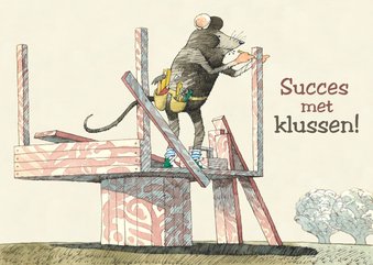 Vrolijke kaart van een klussende muis