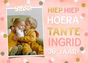 Vrolijke verjaardagskaart voor een tante met eigen foto