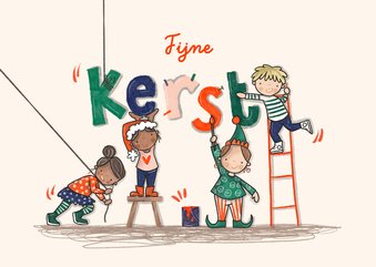 Vrolijke Zakelijke Kerstkaart Onderwijs