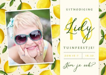 Vrolijke zomerse uitnodiging verjaardagsfeest of tuinfeest