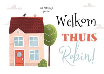 Welkom thuis kaart huisje illustratie reizen