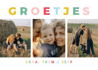 Wenskaart met eigen foto's en groetjes